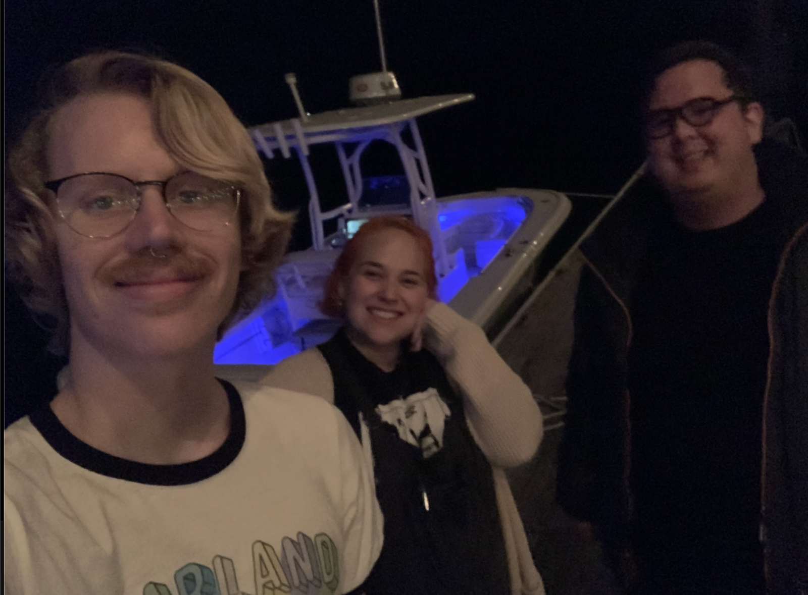 With Olivia — now my wife — and our friend Felix, after dinner at The Wyld in Savannah.