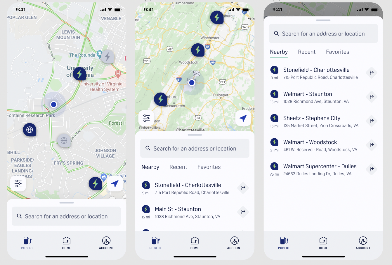 Station search card states